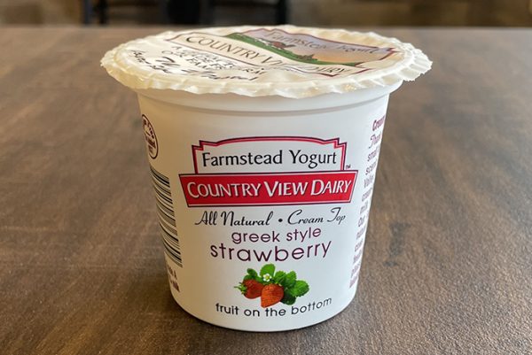 Country View Dairy greek strawberry yogurt, 6 ounces