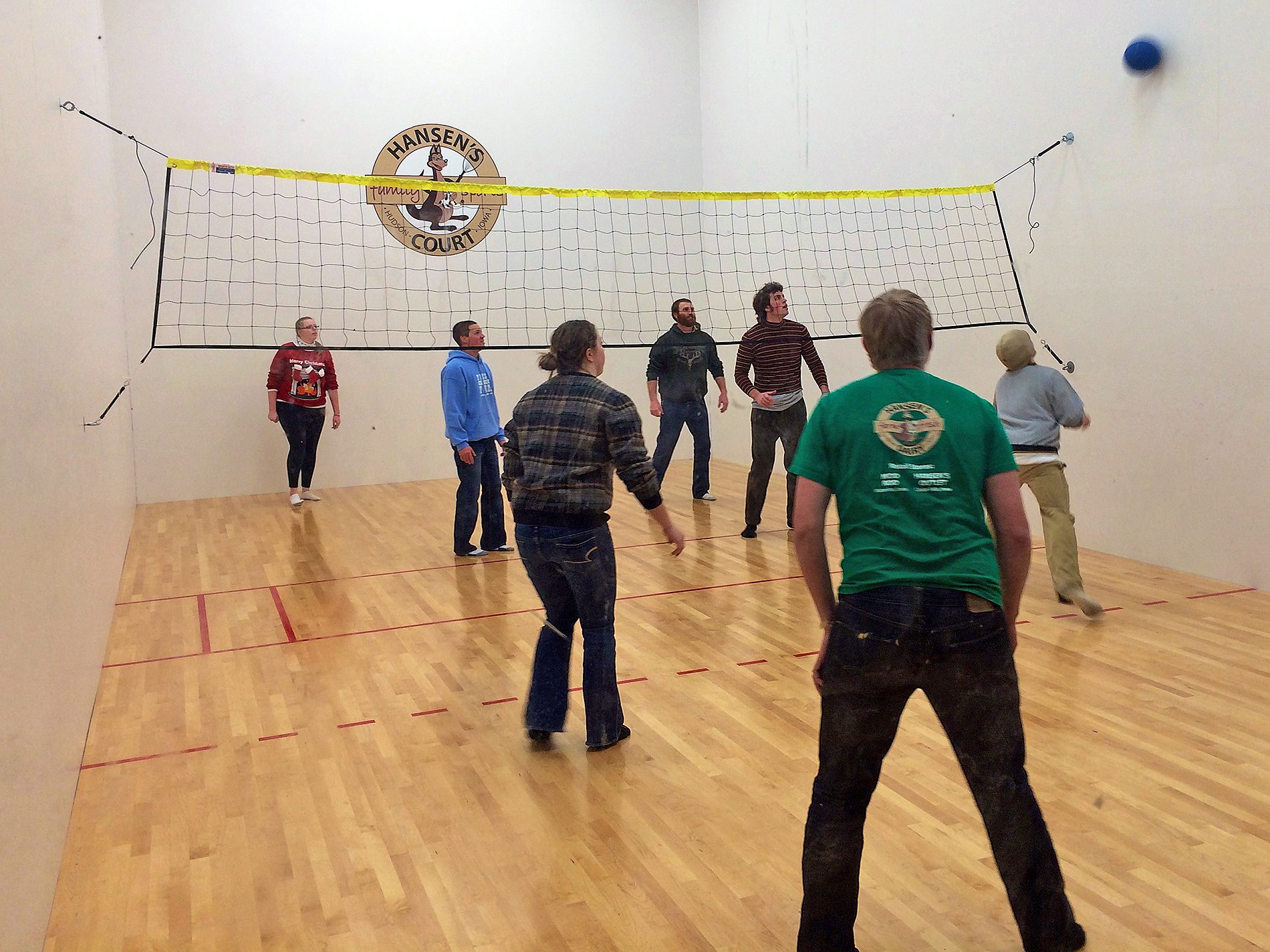 People playing wallyball at the tour center