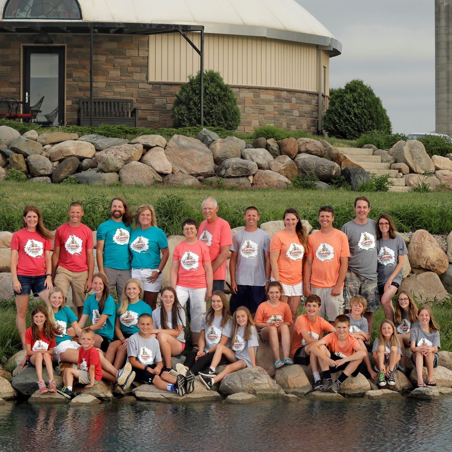 Hansen's family photo at the pond